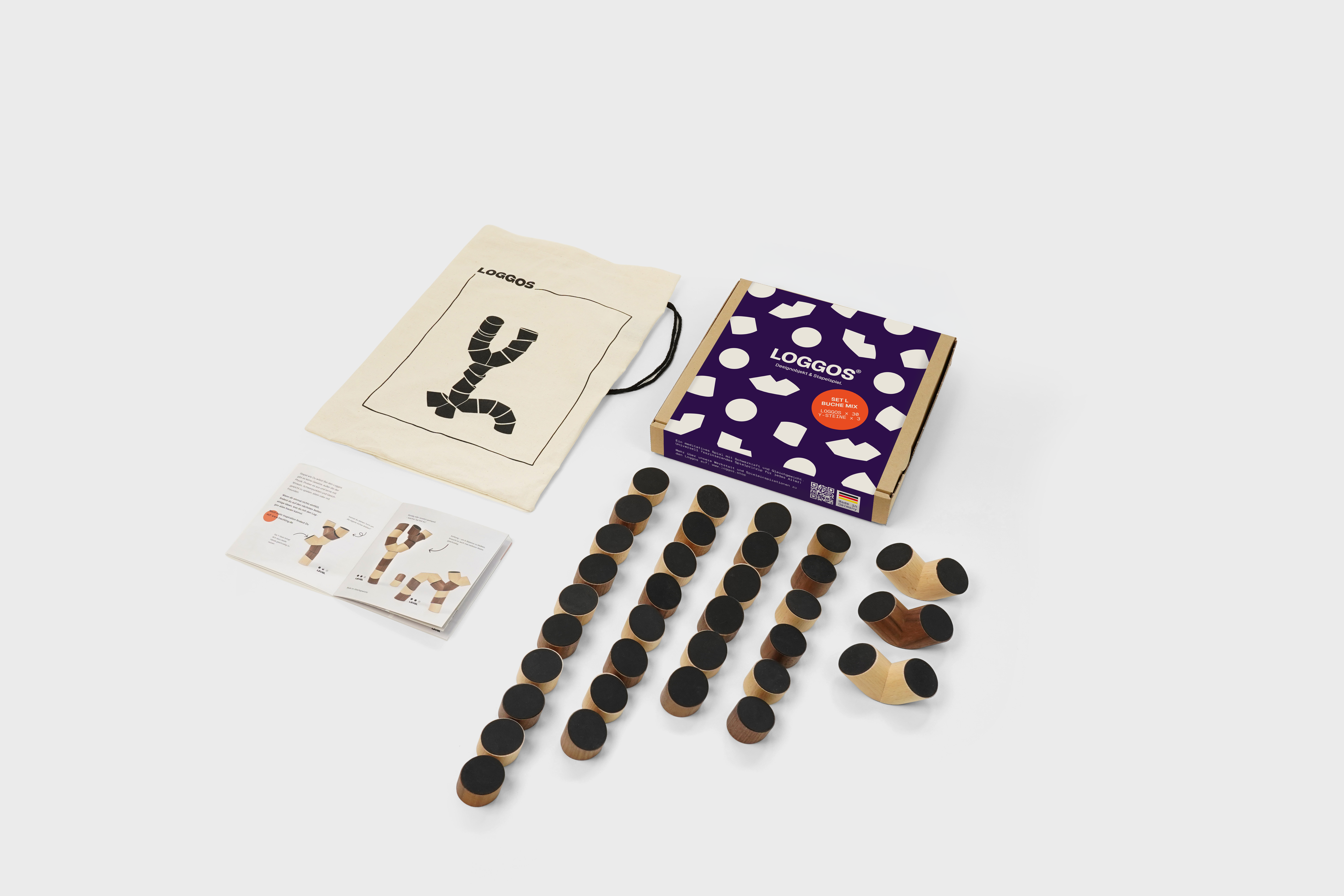 Loggos – Designobjekt und Stapelspiel (L-Set)