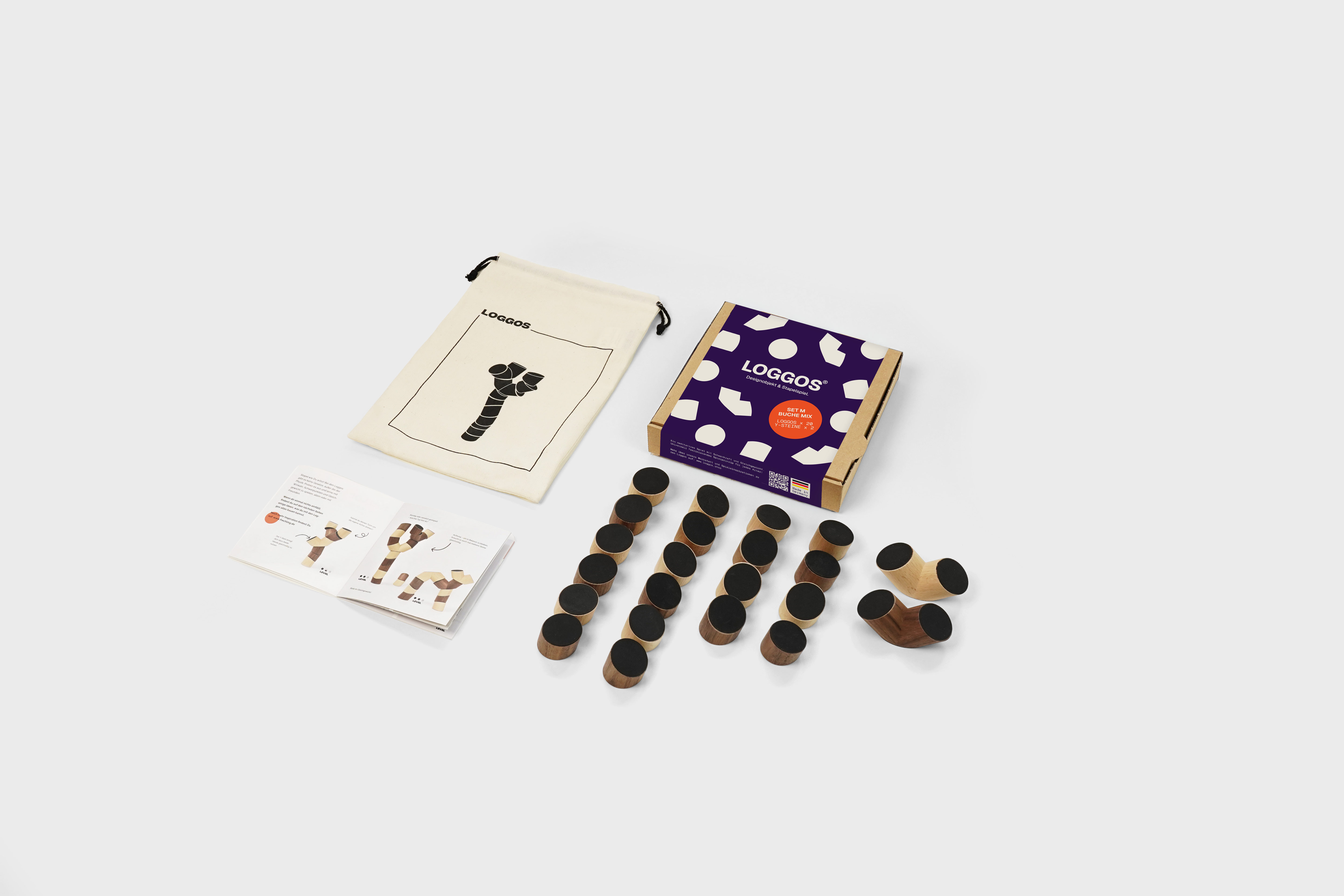 Loggos – Designobjekt und Stapelspiel (M-Set)