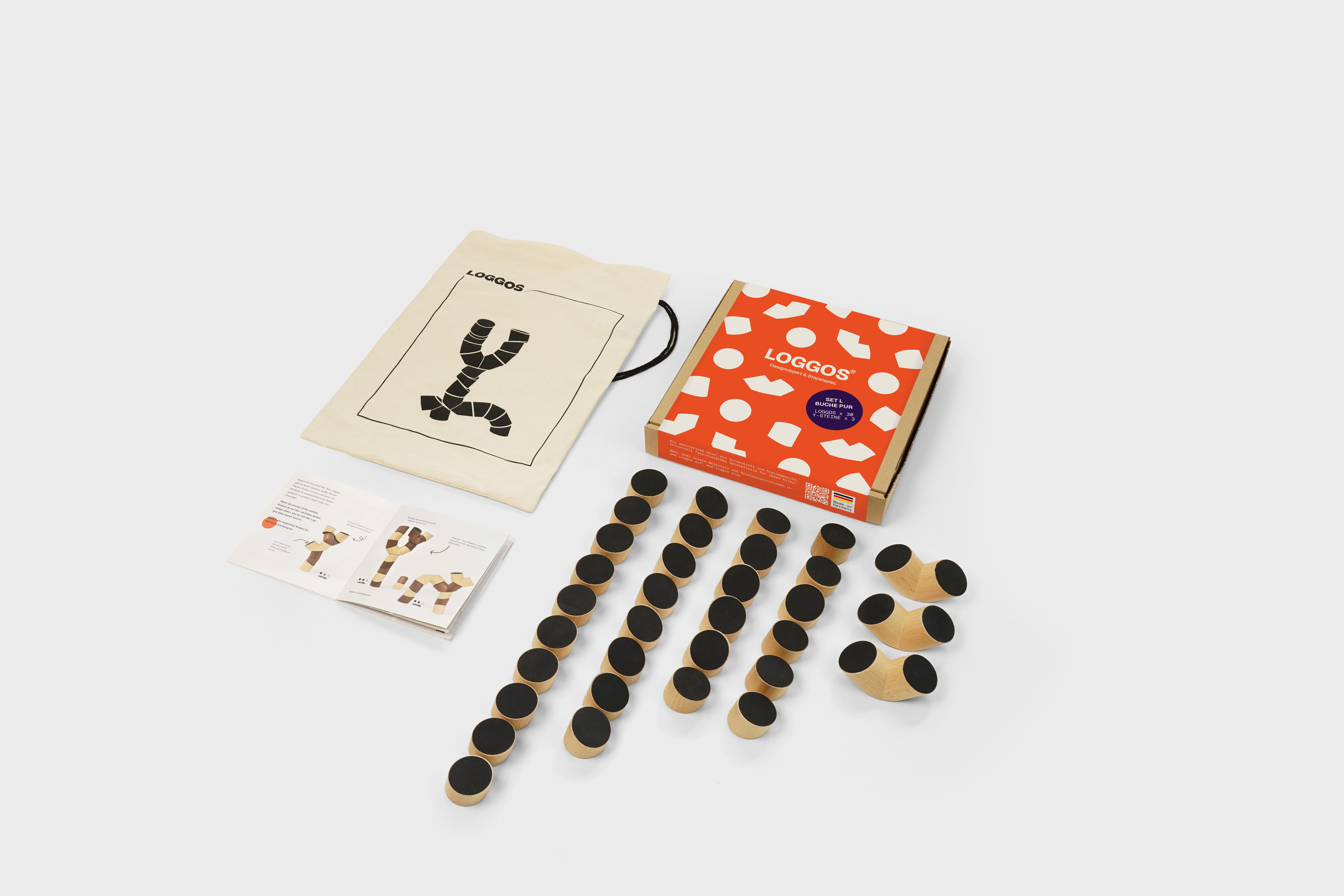 Loggos – Designobjekt und Stapelspiel (L-Set)
